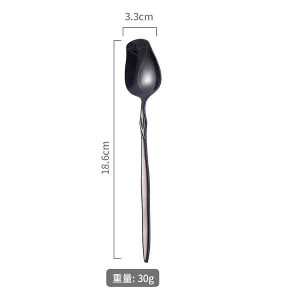 black colour rose spoon