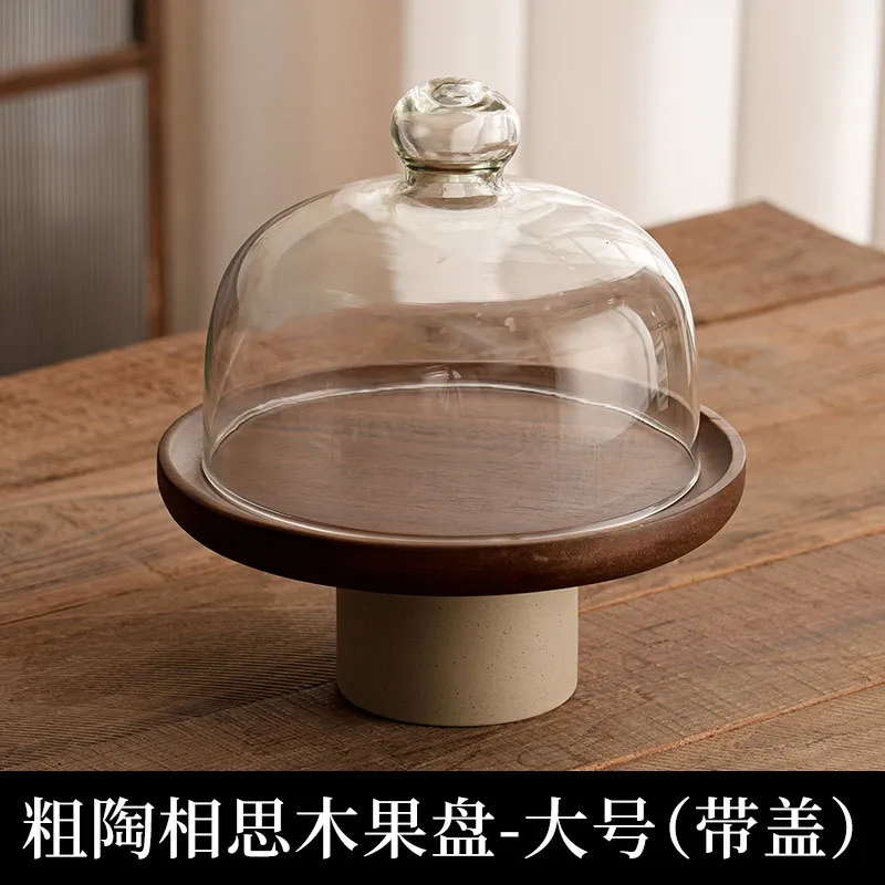wooden tray with glass lid