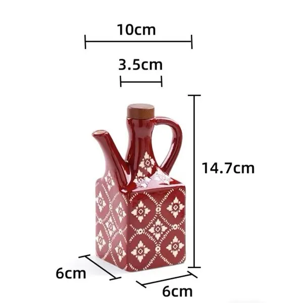 Isolation blue print-vinegar pot red