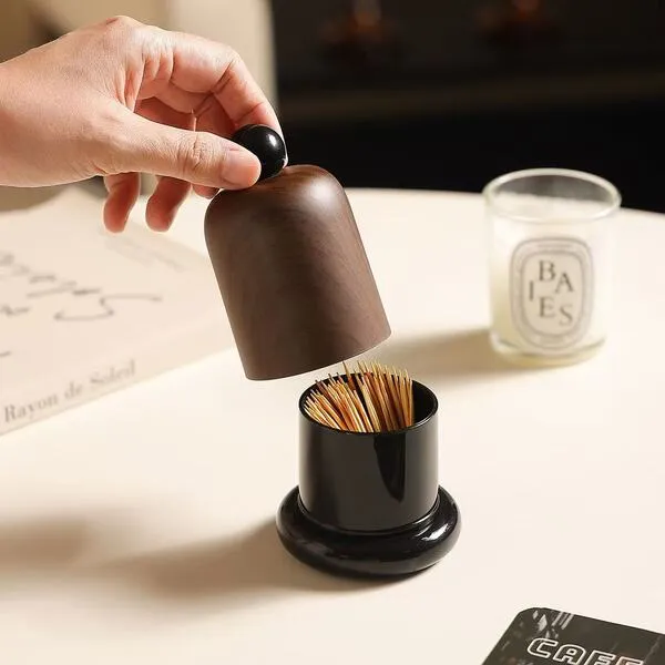 Vintage-Style Toothpick Holder for Dining Table wooden tecture