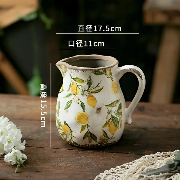 Small Lemon round belly flower pot small