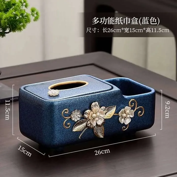 Blue tissue holder