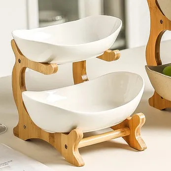 white double layer bowl