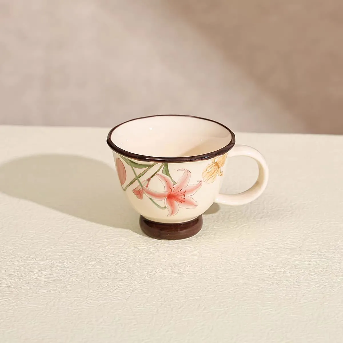 flower printed small cup without lid