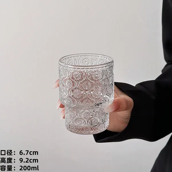 Small Transparent stackable crabapple flower cup-short style