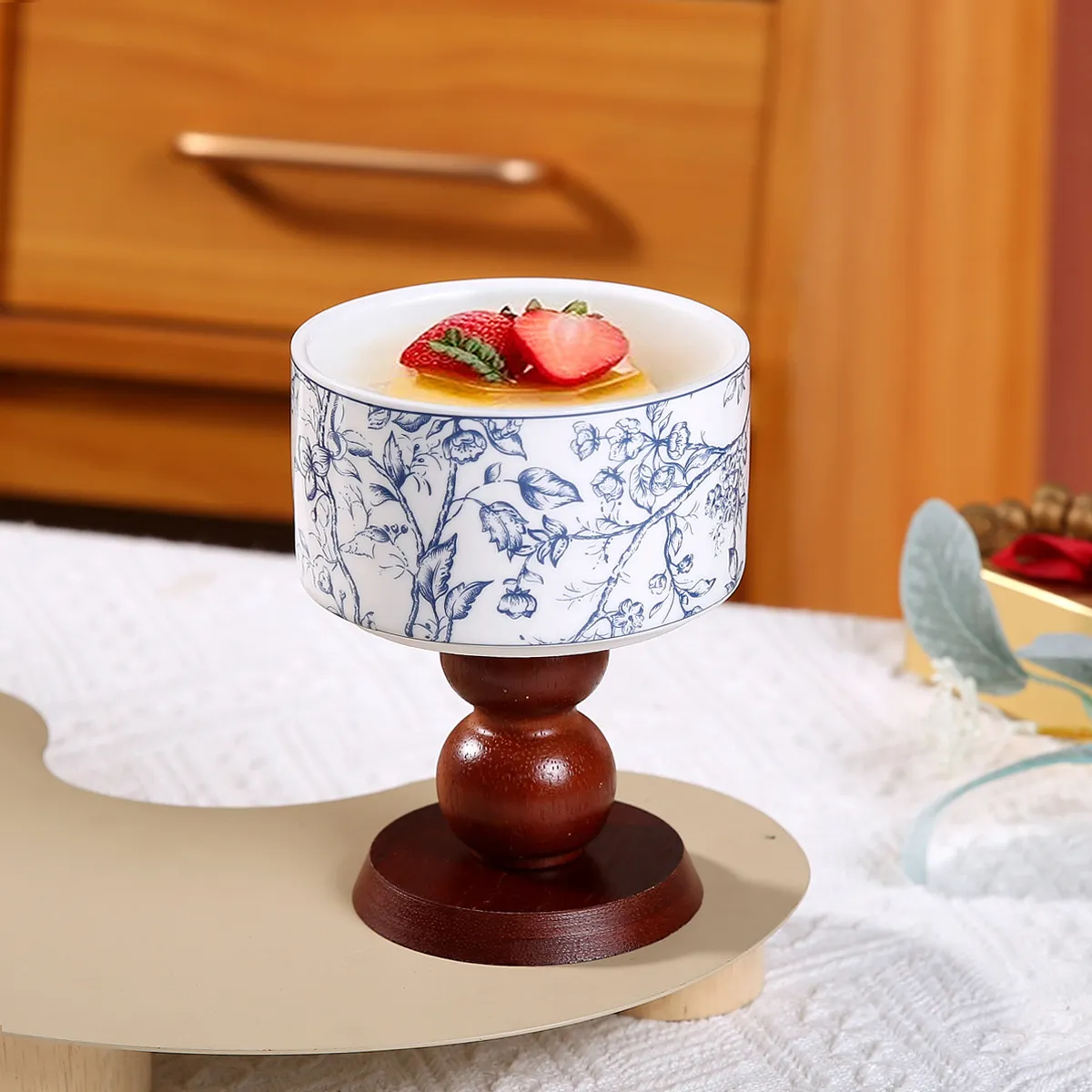 premium dessert cup with wooden