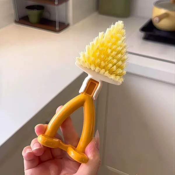 Japanese Cleaning Triangular Folding Brush for Corners and Gaps, Kitchen Stove Brush, Narrow Gap Brush, Bathroom Sink Drain Brush