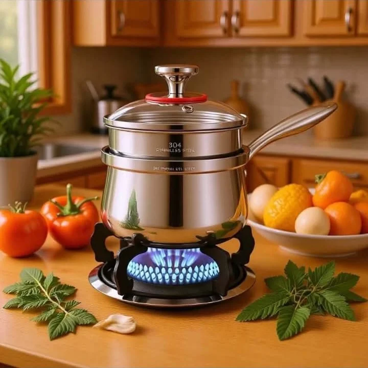 316L three-layer steel milk pot (double layer)