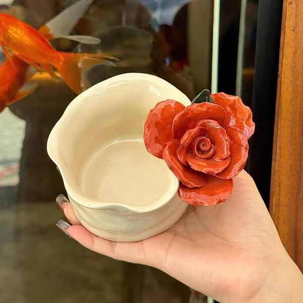 Rose red flower coffee cup 250ml-gift box