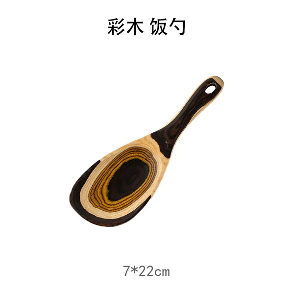 Colored wooden rice spoon *one piece
