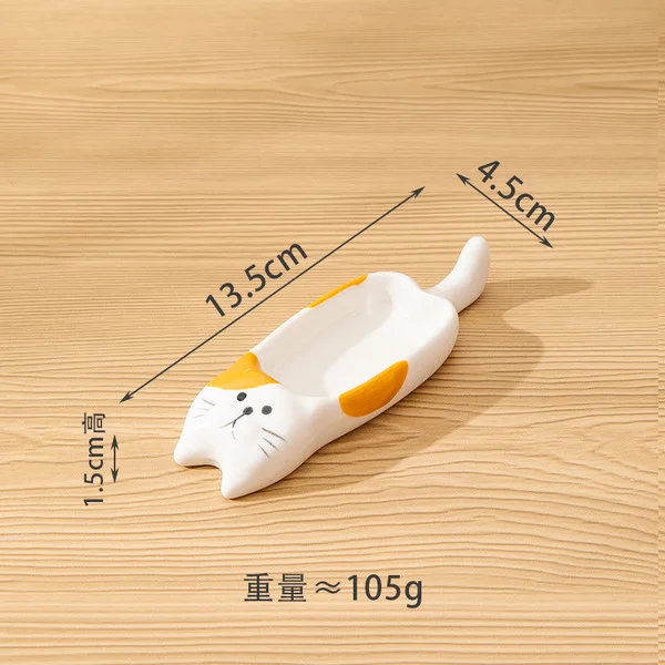 Long small orange cat dish