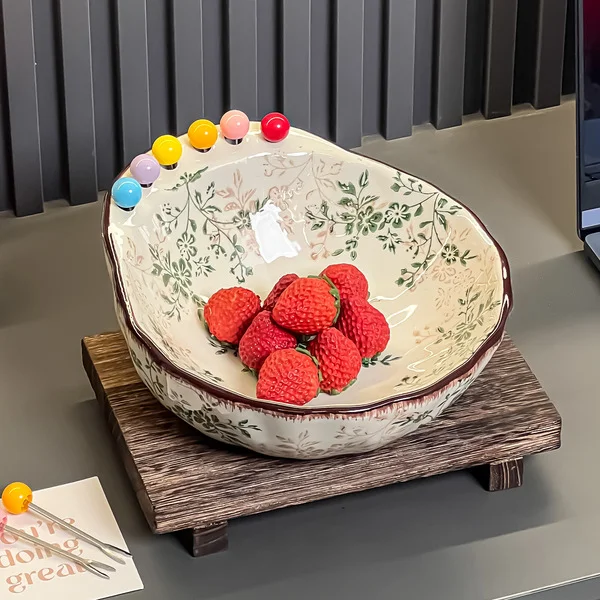 Flower fruit plate + 6 fruit forks