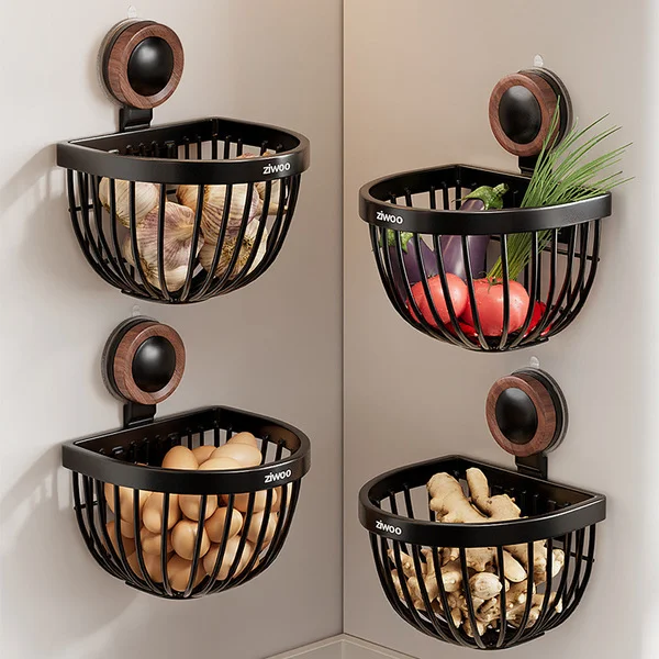 [medieval style-1 pack] suction cup onion, ginger and garlic basket