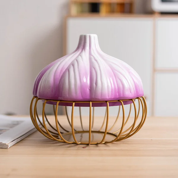 Large Garlic Purple with Gold Stripe Basket